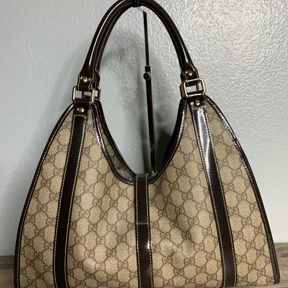 ❤️❤️Sold❤️❤️Gucci mono Pvc leather hobo bag - Picture 4 of 12